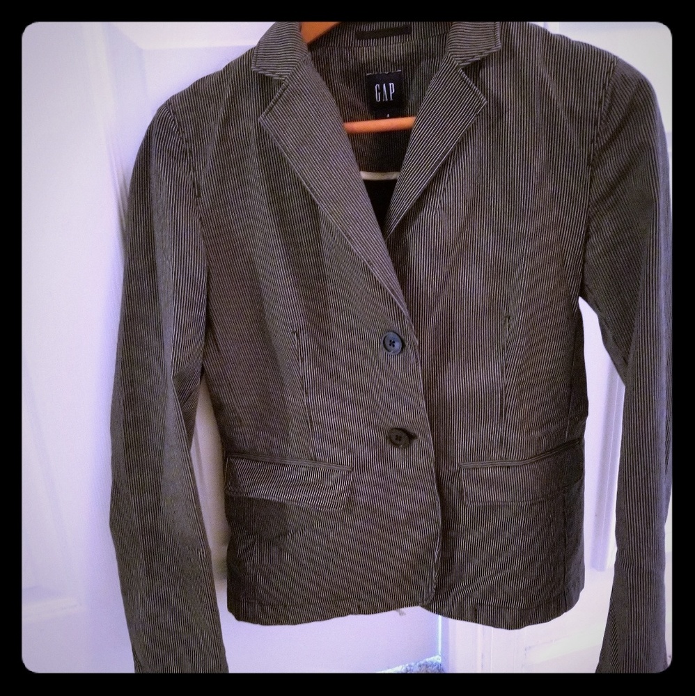 Gap Black pinstripe blazer size 4